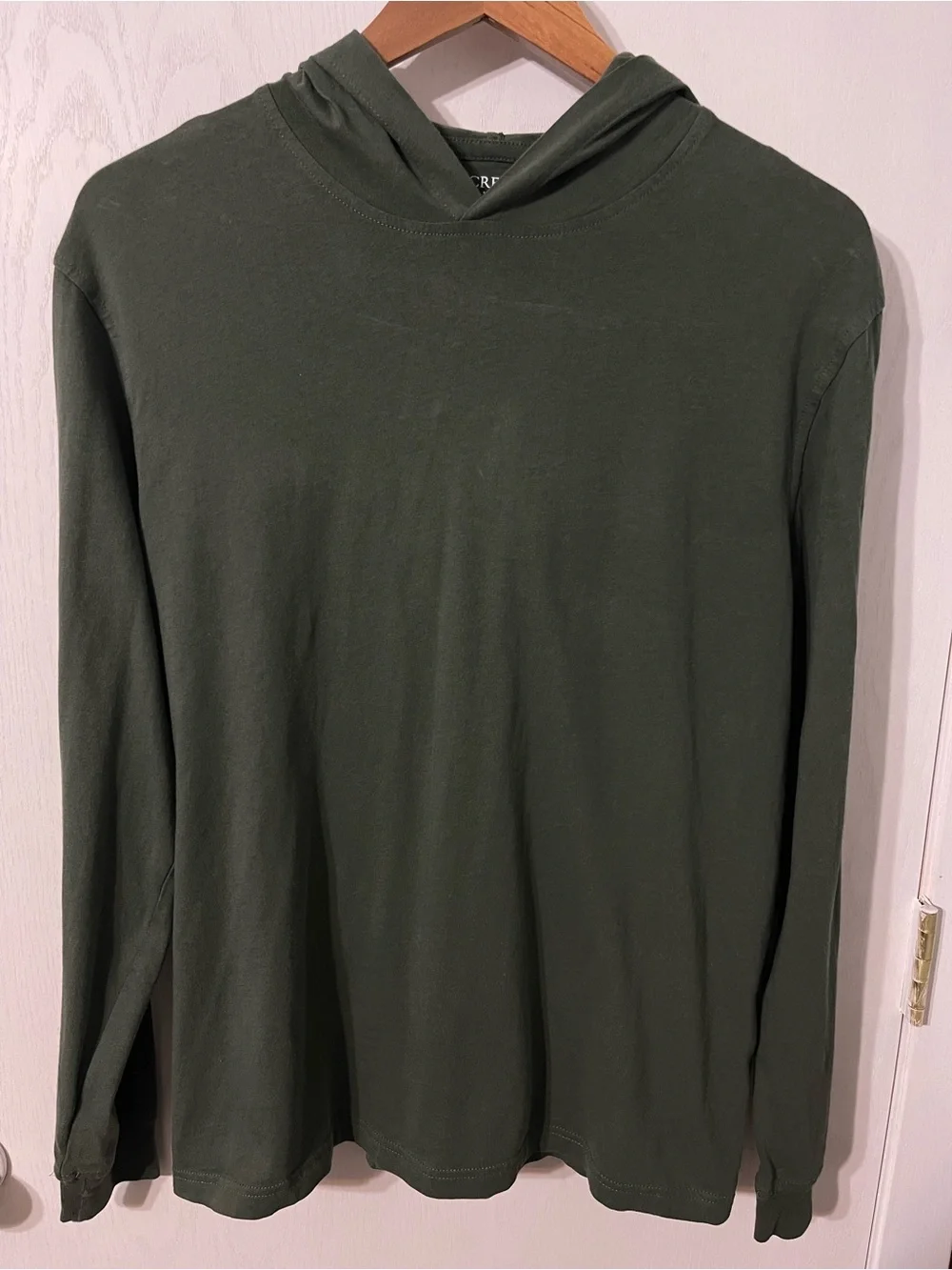 J. Crew Olive Green Hooded Long Sleeve Shirt
